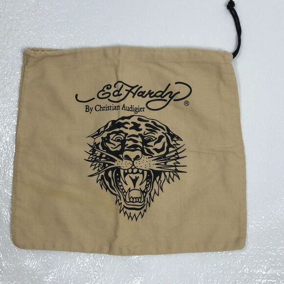 Ed Hardy By Christian Audigier Purse Shoe Dust Bag With Tiger Logo - Picture 1 of 5